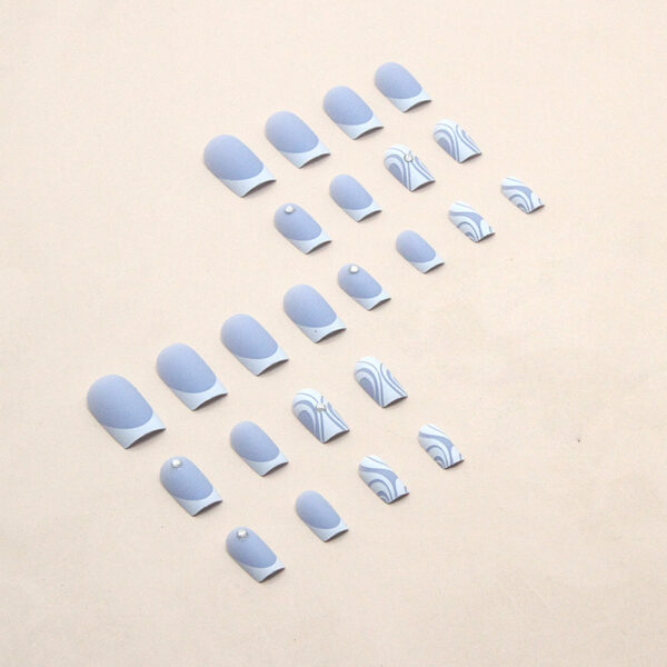 Wholesale Plastic Light Blue Square Matte False Nails