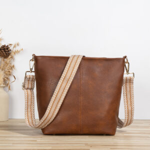 Striped shoulder strap Brown