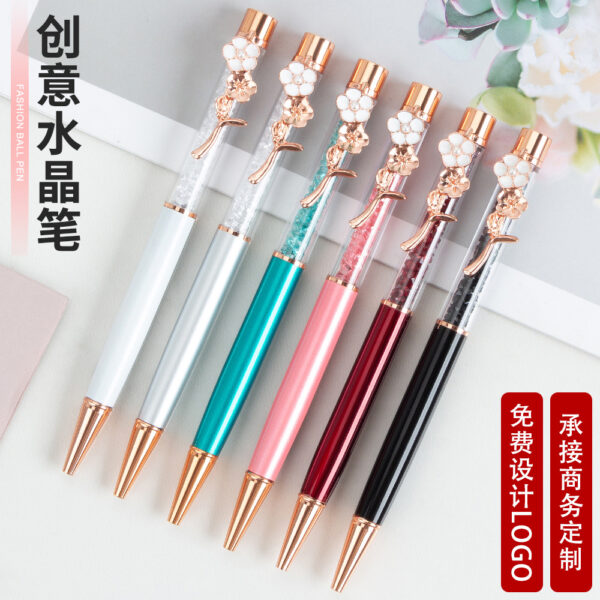 Wholesale Creative Flower Metal Rhinestone Ballpoint Pen