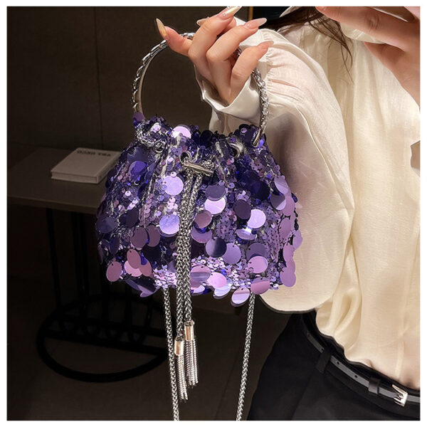Wholesale Metal Tassel Sequin Dinner Bags, Portable Crossbody Bags