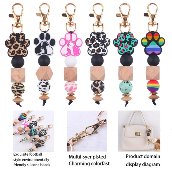 O1CN01CdeEI71NrNm1cihPs_2214899881623-0-cib Wholesale Cartoon Dog Claws Pure Handmade Silicone Beaded Keychain