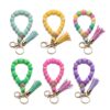 Wholesale Luminous Color Silicone Beaded Wrist Keychain
