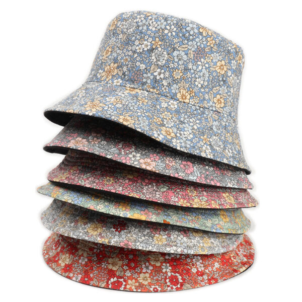 Wholesale Cotton Small Chrysanthemum Double-sided Print Bucket Hat