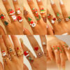 Wholesale Christmas Cute Cartoon Open Adjustable Band Rings