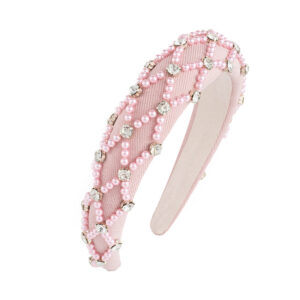 High-grade diamond pearl pink headband