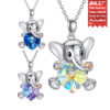 Wholesale Elephant Heart Colorful Crystal Necklace