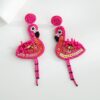 O1CN01CjpMCz1q6Js9OXK96_2916055446-0-cib Wholesale Pink Flamingo Fabric Art Rice Beads Handmade Tassel Earrings