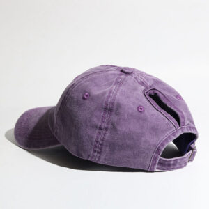 Washed horsetail cap/Purple / Adjustable