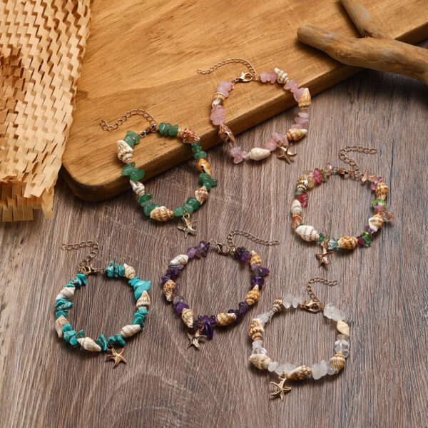 O1CN01ClBPbT1acLlQvvgfC__3314453350-0-cib Wholesale Conch Rice Beads Turquoise Beach Starfish Shell Crystal Beads Bracelet