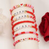 Wholesale Valentine's Day Love XOXO LOVE Soft Clay Beads Multi-layer Elastic Bracelet