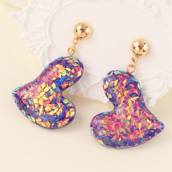 Wholesale Valentine's Day Resin Colorful Heart Earrings