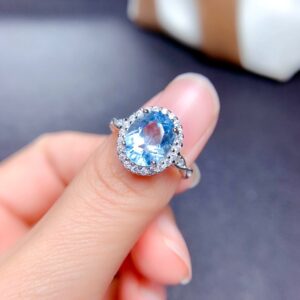 Sea Blue Diamond [White Gold]] / Opening adjustable