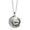 Wholesale Alloy Easter Bunny Reversible Rotating Moon Necklace
