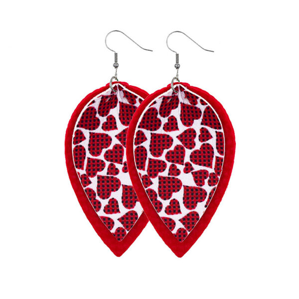 Wholesale Valentine Hearts Leather Earrings