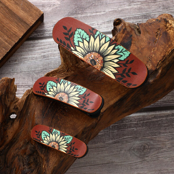 Wholesale Retro Multicolor Sunflower Bull Head Letter Pattern Hairpin