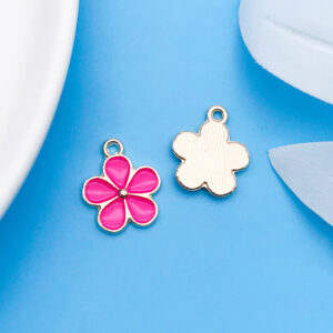 1 dripping rose red flower 14x17mm-17566-1.1g