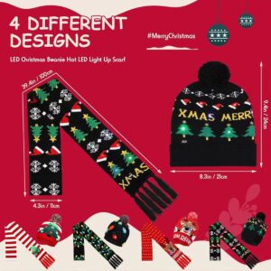 Black Christmas Tree Hat Scarf Set