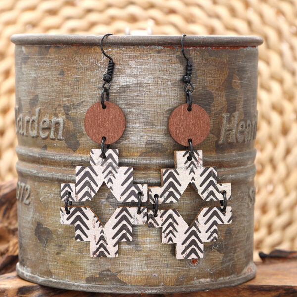 Wholesale Wooden Retro Style Natural Cork Crack Earrings