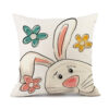 Wholesale Easter Truck Egg Bunny Print Linen Throw Pillow Cover