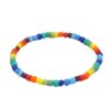 Wholesale Rainbow Glass Rice Beads Clear Beads Gradient Color Bracelet