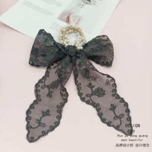 Pearl Hair ring-Black