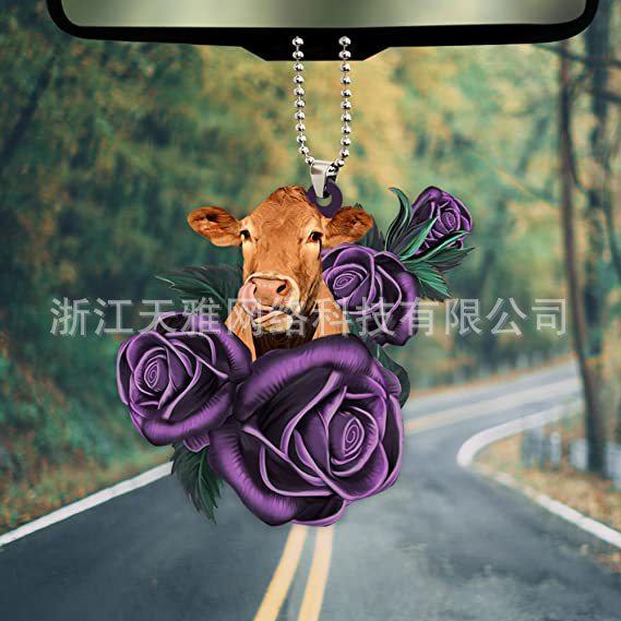 Wholesale Acrylic Cow Car Ornament