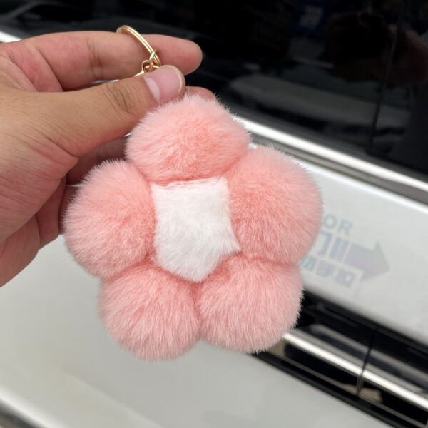 Wholesale Hairball Flowers Cute Plush Keychain