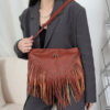 Wholesale PU Rivet Tassel Shoulder Bag