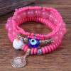 Wholesale Devil's Eye Shell Pendant Multilayer Resin Alloy Bracelet