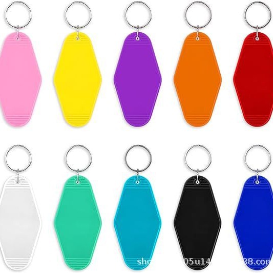 Wholesale Plastic Luggage Tag Retro Motel Number Tag Diamond Hotel Room Card Keychain
