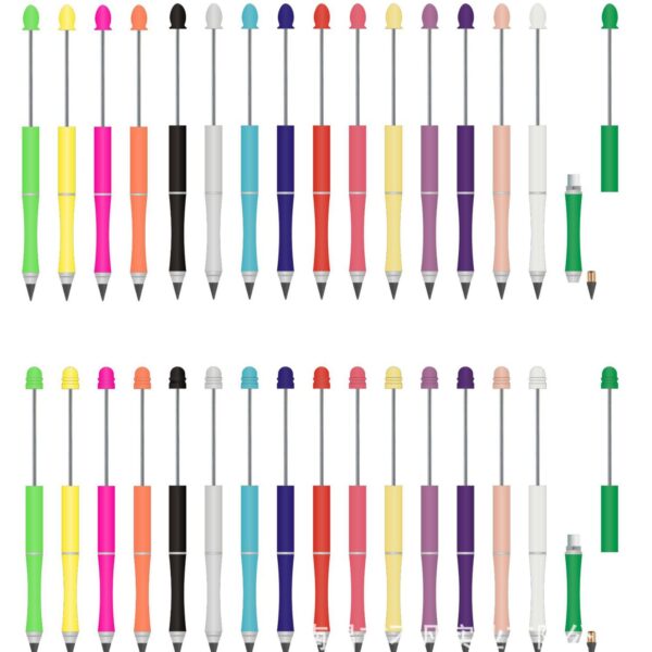 Wholesale Beadable Pencils DIY Metal Colored Eternity With Eraser