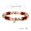 Wholesale Super Flash Colorful 8MM Cut Crystal Glass Multicolor Bracelet