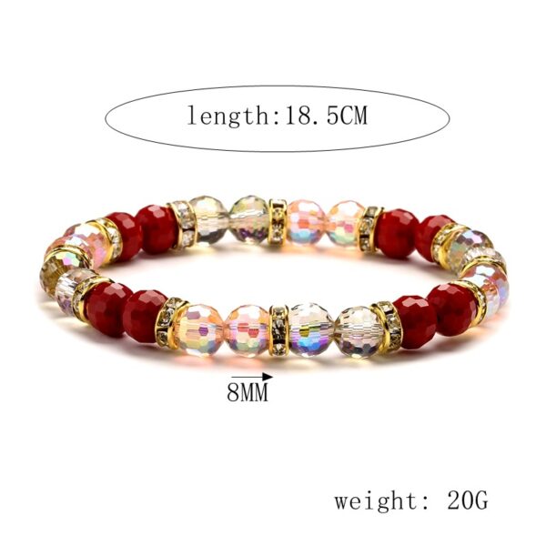 Wholesale Super Flash Colorful 8MM Cut Crystal Glass Multicolor Bracelet