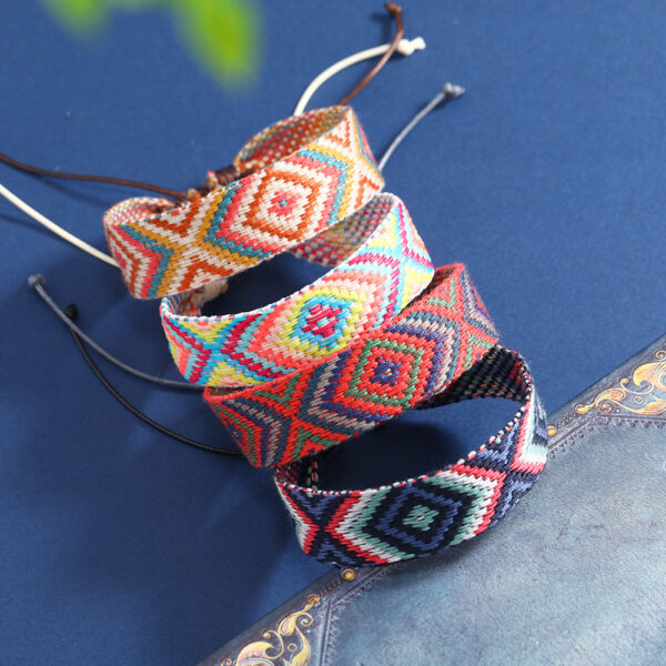Wholesale Bohemian Vintage Argyle Cotton Bracelet