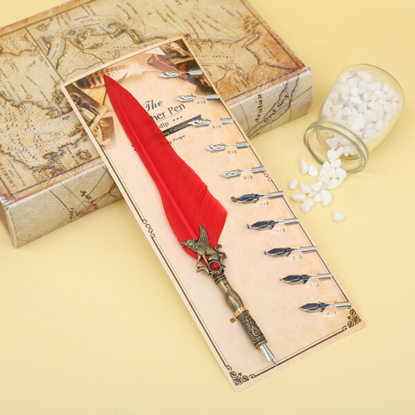 Wholesale Vintage Engraved Feather Dip Pens