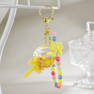 Lemon yellow / Bead chain buckle + lollipop A4-1