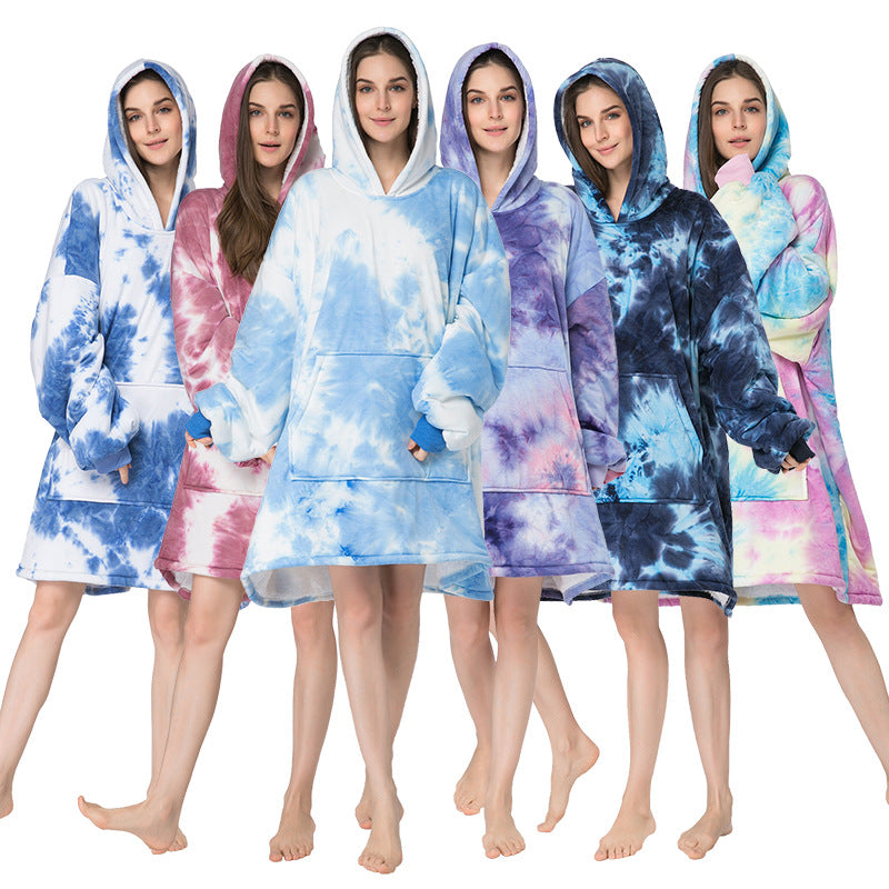 Wholesale Thickened Pullover Warm Wearable Blanket Long Sle Large Coat Home Wear