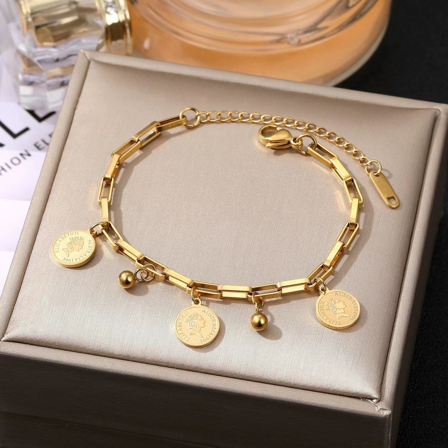 Wholesale Stainless Steel Titanium Steel Head Tag Bracelet