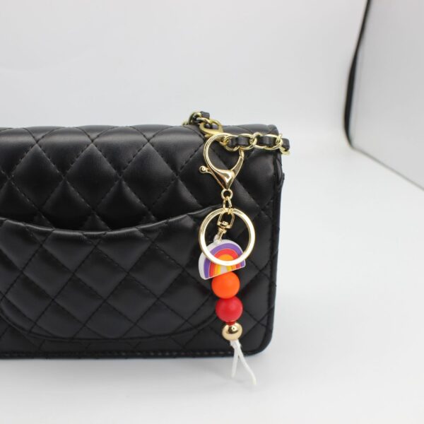 Wholesale Rainbow Silicone Beaded Keychain