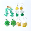 O1CN01DBTYSG1ZFcLxMacZJ_1794553165-0-cib Wholesale Jewelry St. Patrick's Day Lucky Glitter Acrylic Earrings