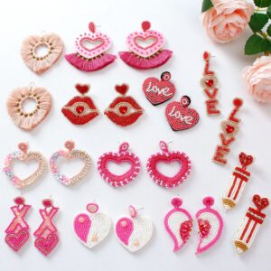 O1CN01DC3NZr1rUQEi0aml9_997085634-0-cib-1 Wholesale Bohemian Exaggerated Retro Heart-shaped Ethnic Rice Beads Earrings Wholesale Handmade Tassel Love Valentine's Day Earrings