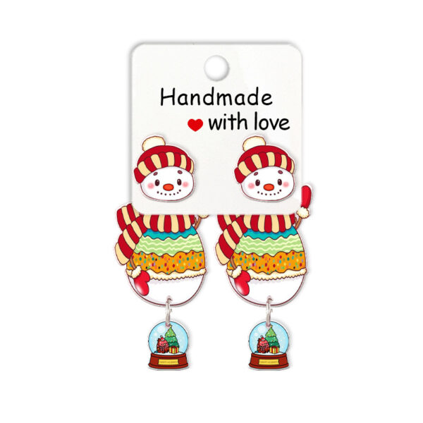 Wholesale Cartoon Christmas Snowman Resin Earrings