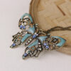 Wholesale Vintage Hollow Oil Dripping Butterfly Alloy Sweater Chain