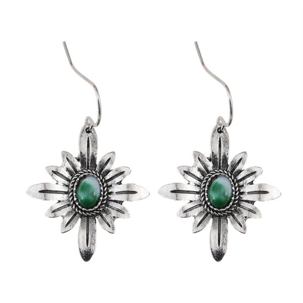 O1CN01DD5sx22Lo3o6g37QK_2216053279738-0-cib Wholesale Fashion Bohemian Style Turquoise Daisy Flower Earrings