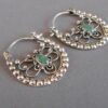 Wholesale Vintage Hollow Emerald Alloy Earrings