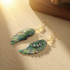 New angel wings-green diamond