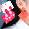 Wholesale Valentine's Day Love Envelope Acrylic Earrings