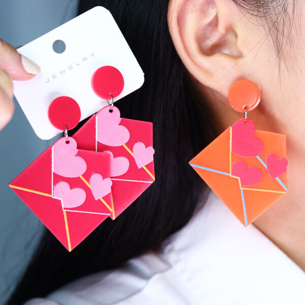 Wholesale Valentine's Day Love Envelope Acrylic Earrings