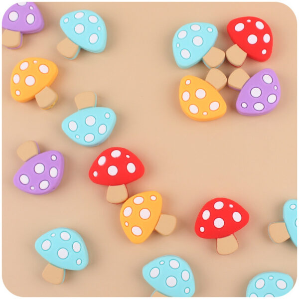 Wholesale DIY Cartoon Silicone Mushroom Focal Beads