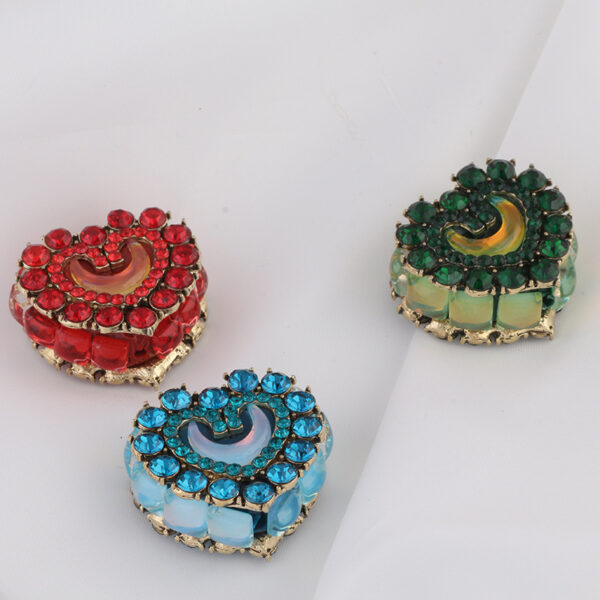 Wholesale Heart-shaped Rose Soft Ceramic Crown Diamond Ball Straight Hole Beads